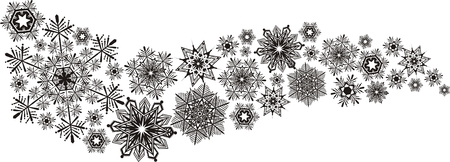 isolated vectorial snowflakes, design elements very easy to editのイラスト素材