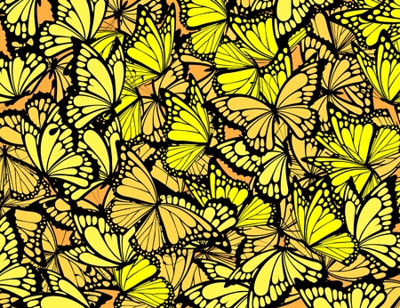 many butterflies background, individual objects in vector formatのイラスト素材