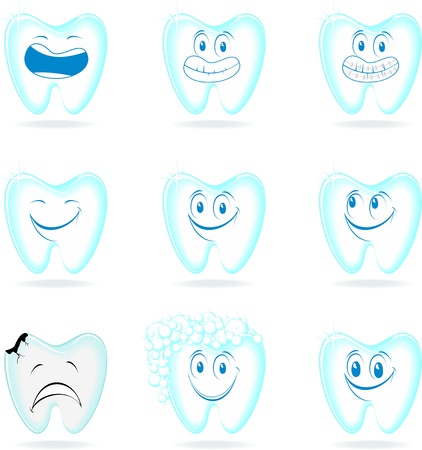set of molar cartoon isolated on white background のイラスト素材