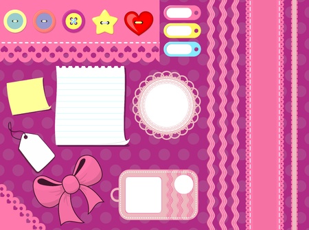 design elements for scrapbookのイラスト素材