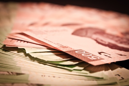 mexican money bills backgroundの写真素材