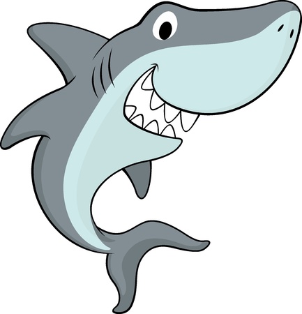vector illustration of friendly shark isolated on white backgroundのイラスト素材