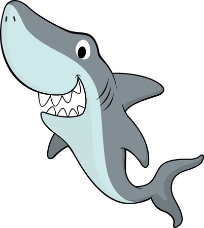 vector illustration of smiling shark isolated on white backgroundのイラスト素材