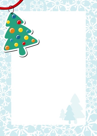 christmas frame with pine tree and white background for your messageのイラスト素材