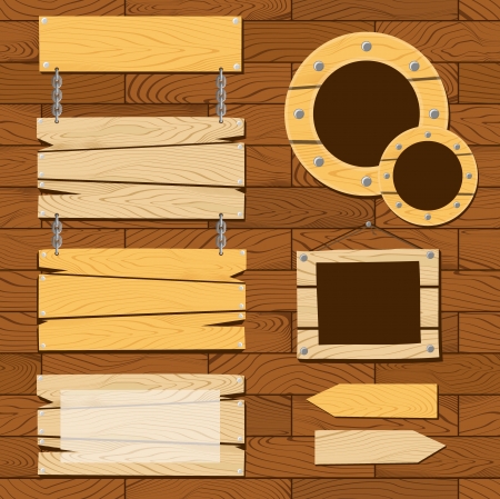 set of signboards and wooden frames on on seamless flooring pattern, useful for scrapbooking projects or many applications more, in format very easy to editplace the background design side-by-side to create an endless patternのイラスト素材