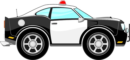police car cartoon isolated on white backgroundのイラスト素材