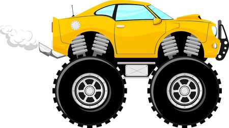monster car sport 4x4 cartoon isolated on white backgroundの写真素材