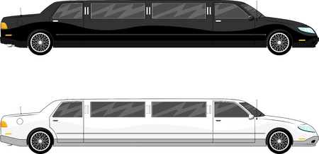 illustration of two vip limousine isolated on white backgroundの写真素材