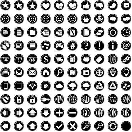 vector icons set for web design isolated on white のイラスト素材