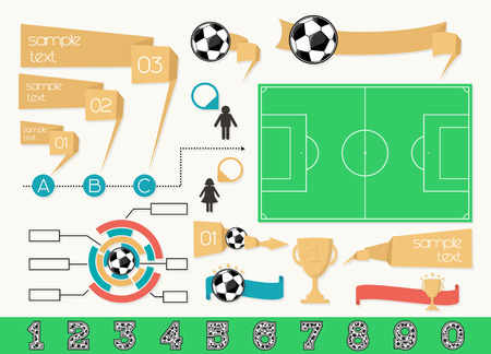 collection of infographics design elements for soccer themesのイラスト素材