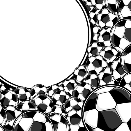 soccer balls background with white copy spaceのイラスト素材