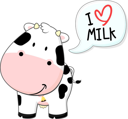 cute baby cow illustration isolated on white backgroundのイラスト素材