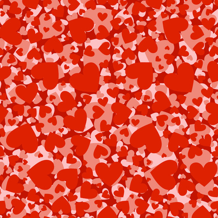love hearts seamless pattern in red and pinkのイラスト素材
