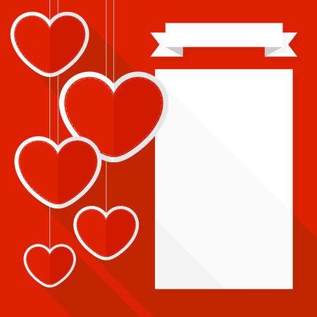 fat design of valentines day card background with hanging heartsのイラスト素材