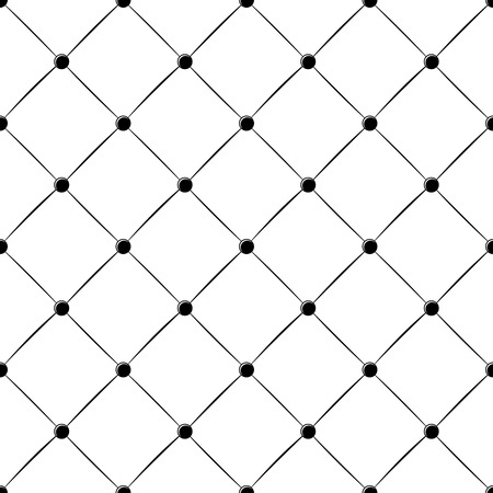 padded upholstery buttoned rhomb seamless pattern in black and whiteのイラスト素材