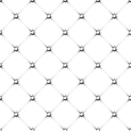 seamless pattern of padded upholstery buttoned rhomb in black and whiteのイラスト素材