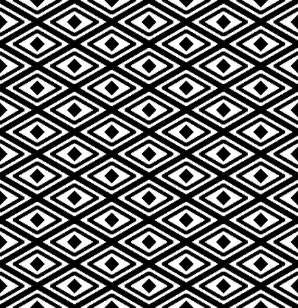 abstract seamless pattern with rhombus in black and whiteのイラスト素材