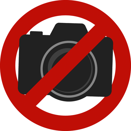 Not allowed camera photos sign isolated on white background.のイラスト素材