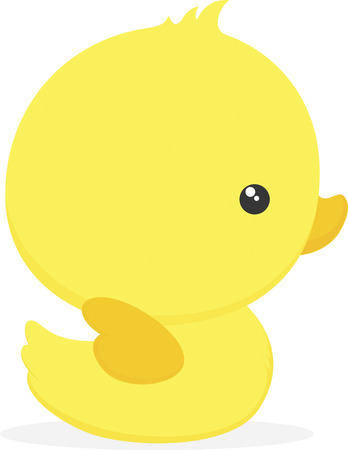 Cute baby duck illustration isolated on white background, design for baby and children, can be used for invitations, nursery art decor, newborn baby decoration and baby showerのイラスト素材