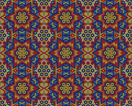 abstract seamless pattern of mexican huichol art styleのイラスト素材