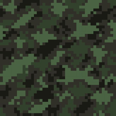 pixelated texture military camouflage seamless pattern in classic colors clothing style masking camoのイラスト素材