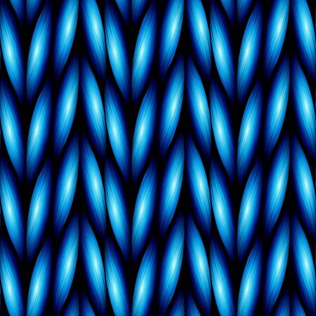 illustration of blue knitted texture seamless pattern. Can be tiledの写真素材