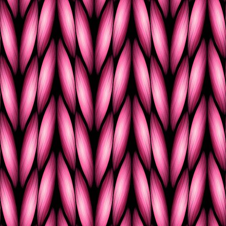 illustration of pink knitted texture seamless pattern. Can be tiledの写真素材