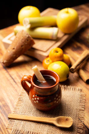Fruit punch. Christmas fruit punch is an infusion that is consumed in Mexico, traditionally during posadas and Christmas. Served in a clay cup called cantaritoの写真素材