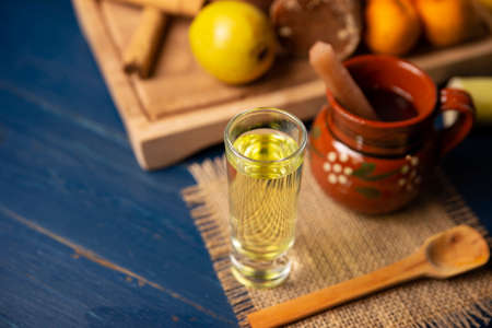 Fruit punch. Christmas fruit punch is an infusion that is consumed in Mexico, traditionally during posadas and Christmas. Served with tequila or rum in a clay cup called cantaritoの写真素材