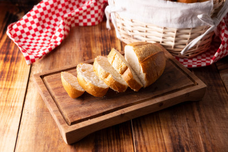 Bobbins. Traditional Mexican bakery. White bread commonly used to accompany food and to prepare Mexican sandwiches called Tortas.の写真素材