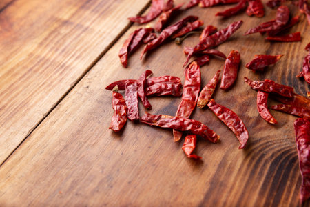 Tree chili. This potent Mexican chili can be used fresh, powdered or dried for salsa preparation and a variety of Mexican dishes.の写真素材