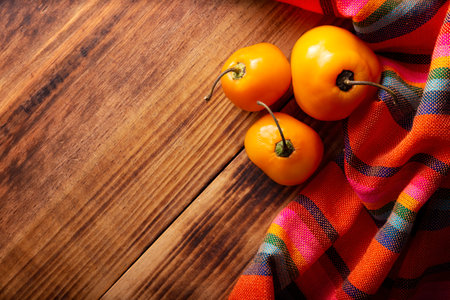 Chile Apple. Also known as rocoto, locoto, morrongo, peron. Commonly consumed fresh in the cuisine of several Latin American countriesの写真素材