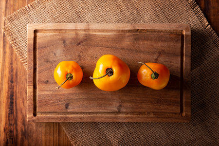 Chile Apple. Also known as rocoto, locoto, morrongo, peron. Commonly consumed fresh in the cuisine of several Latin American countriesの写真素材