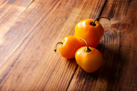 Chile Apple. Also known as rocoto, locoto, morrongo, peron. Commonly consumed fresh in the cuisine of several Latin American countriesの写真素材