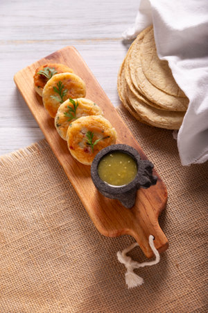 Potato pancakes, a very popular homemade dish in many countries, in traditional Mexican cuisine they...