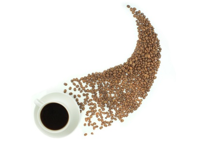 Coffee and coffee beansの写真素材