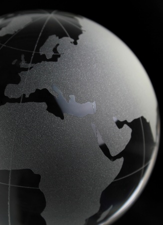 Globe on black backgroundの写真素材