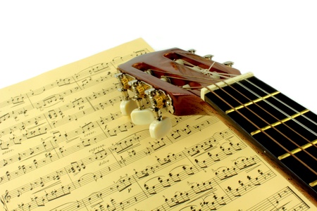 Guitar and notesの写真素材