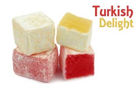 Turkish Delight on white background の写真素材