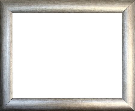 Plain silver  picture frame on white backgroundの写真素材