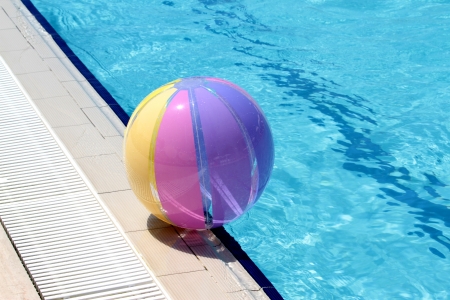 Beachball and swimmingpool.の写真素材