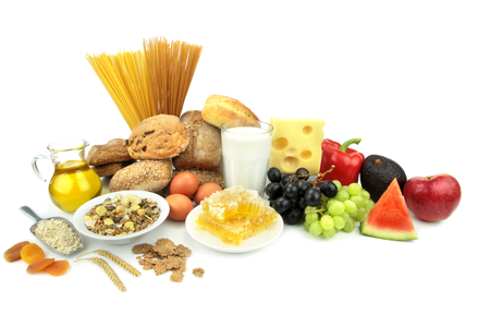 Various foods, isolated on white background  の写真素材