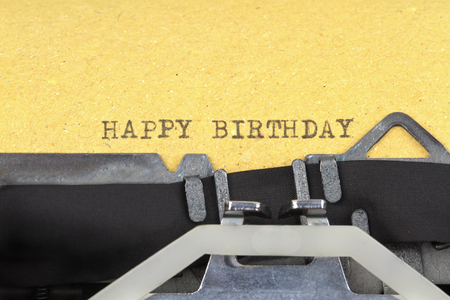 Happy birthday  written on a old typewriterの写真素材
