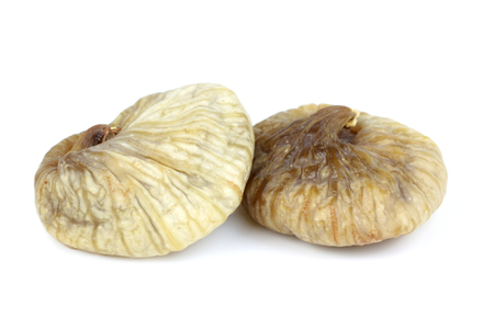 Sun dried Turkish figs isolated on white background.の写真素材