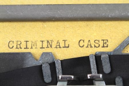 Criminal case written on a old typewriterの写真素材