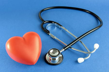 Stethoscope and red heartの写真素材