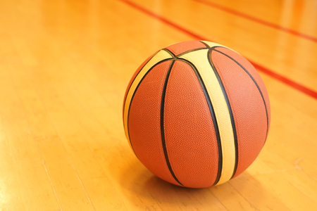 Basketball ball in a sportshall.の写真素材