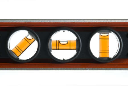 Level, three directions, red and black case, yellow liquid bubble.
