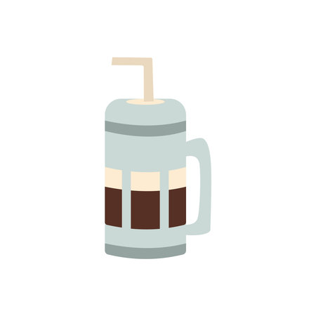 Coffee mug icon in flat color style. Drink beverage beverage. Flat Style Coffee Mug with Straw Icon. Cute Coffee Mug. Trendy Coffee Cup with Straw Graphic. Bottle drink. Tumblerのイラスト素材