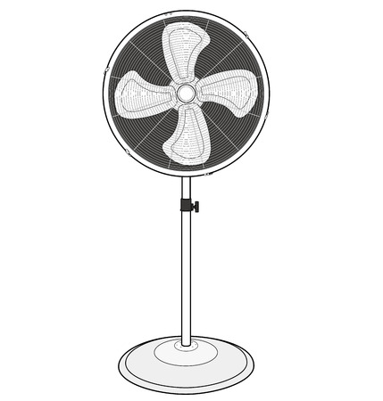 Electric fan vector illustration flat sketchesのイラスト素材